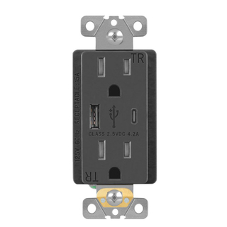 Выходная точка для зарядного устройства Yuanky USB 3.1a 3.6a 4.2a 5V тип Atype C QC3.0 Двойные USB -порты TR WR Receptacles
