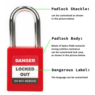 Ổ khóa an toàn Yuanky có khóa khác biệt giống nhau 25mm 38mm 76mm Thép nylon 304 Ổ khóa an toàn bằng thép không gỉ