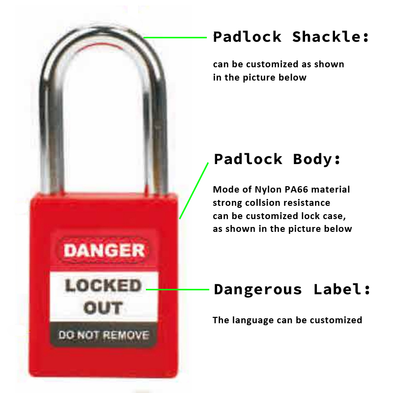 Ổ khóa an toàn Yuanky có khóa khác biệt giống nhau 25mm 38mm 76mm Thép nylon 304 Ổ khóa an toàn bằng thép không gỉ